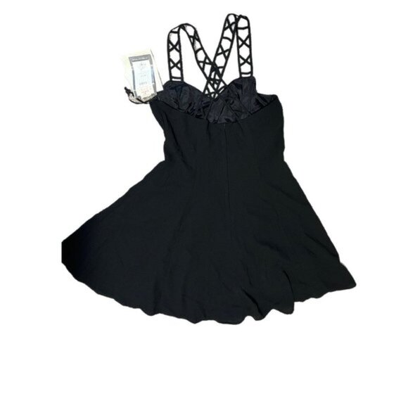 CDC Fit & Flare Dress Womens Lord & Taylor  Size 14 Solid Black Short Lined - Picture 4 of 12